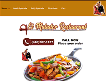 Tablet Screenshot of elmatadorrestaurant.com